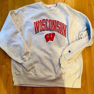 Grey Wisconsin champion crew neck